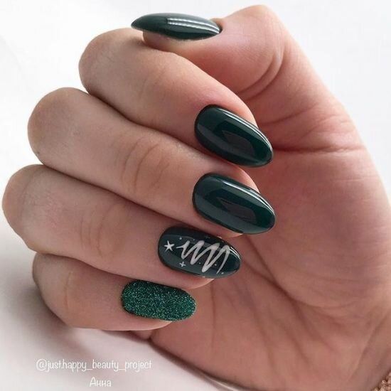 unhas de natal com flocos de neve