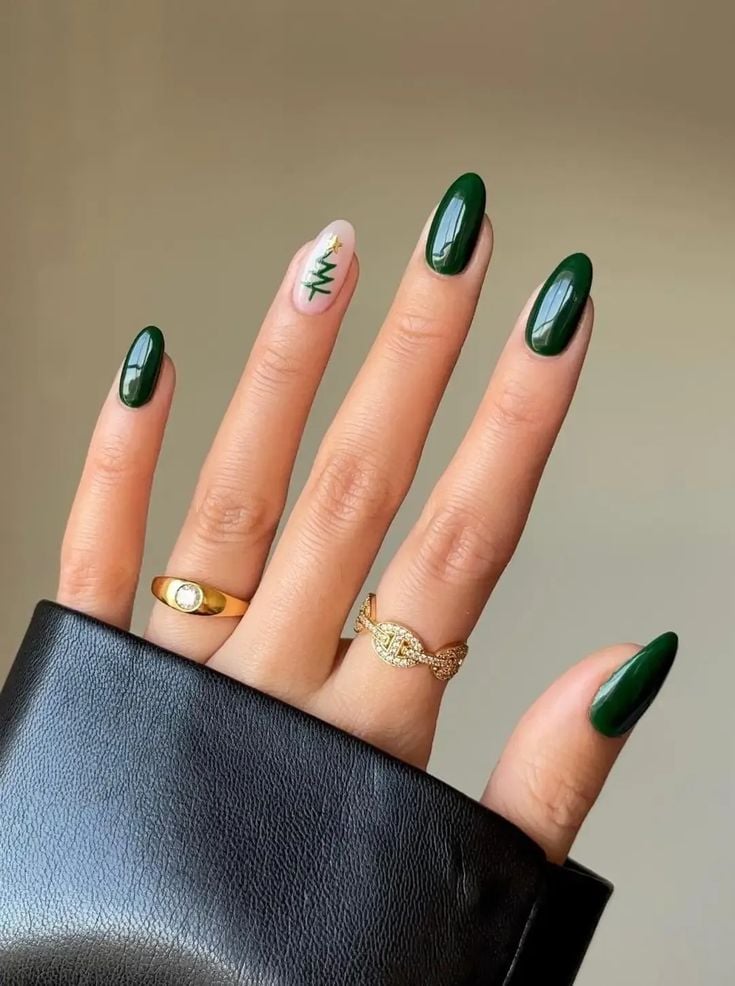 unhas de natal simples