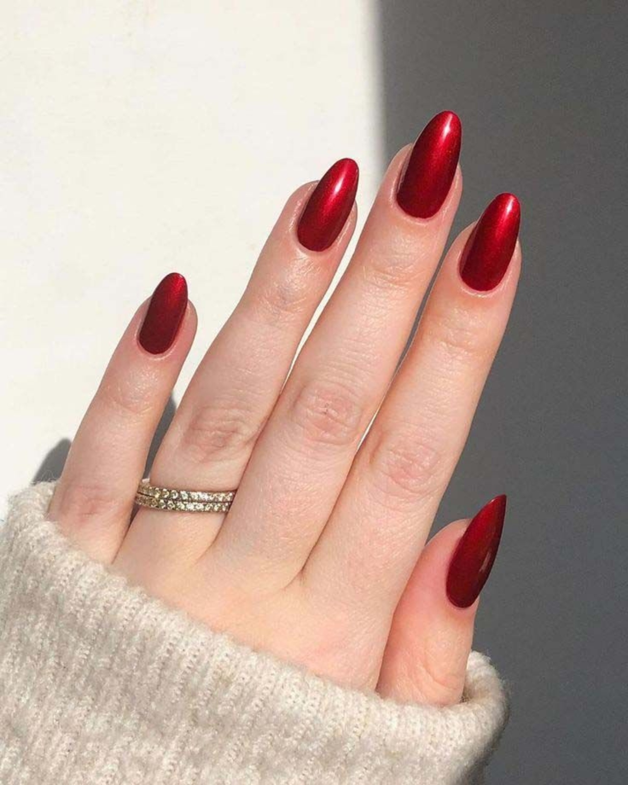 unhas de natal vermelhas