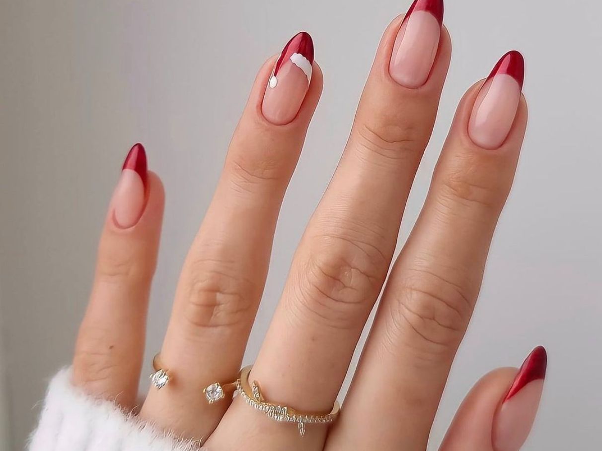 unhas de natal com Papai Noel