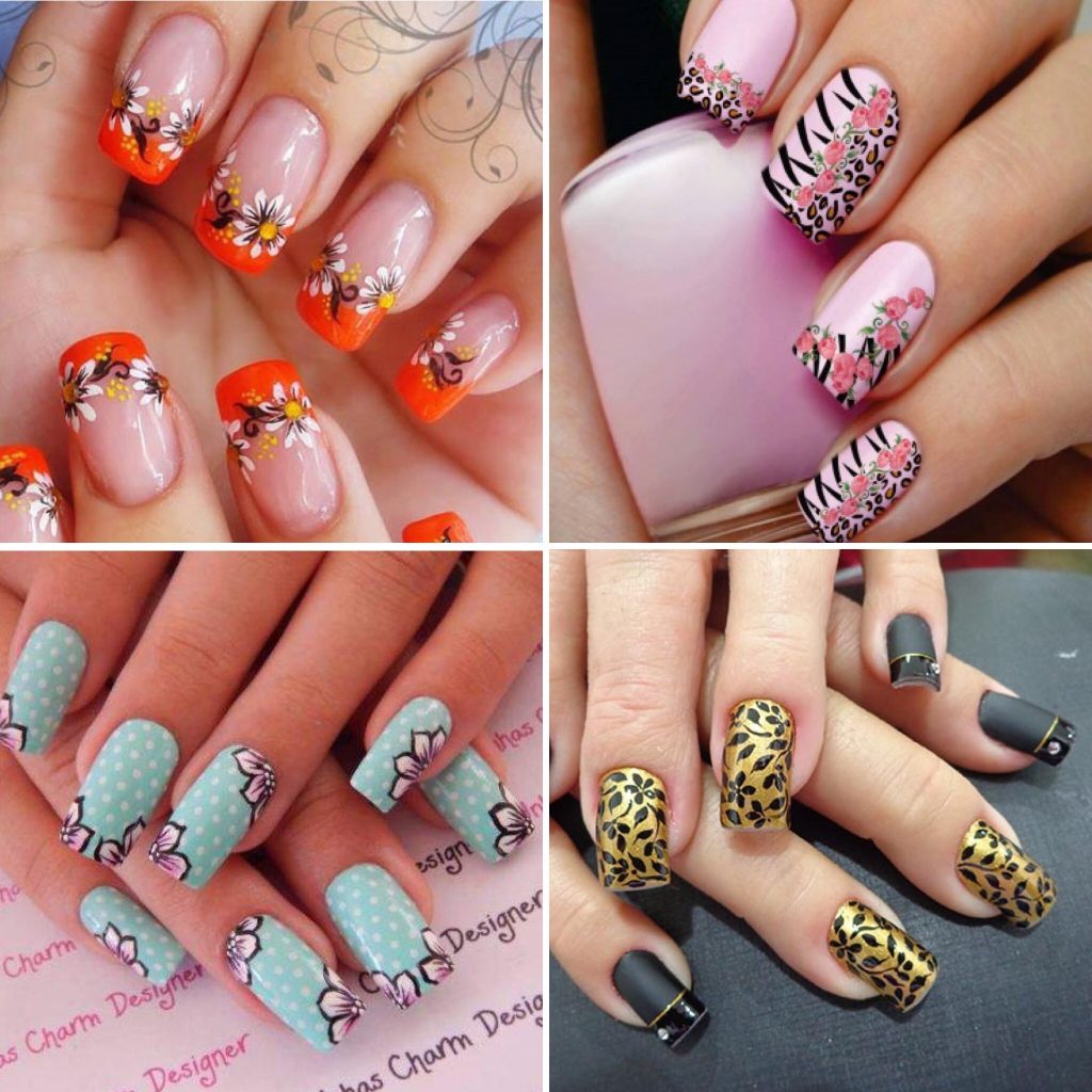 unhas decoradas a mão livre
