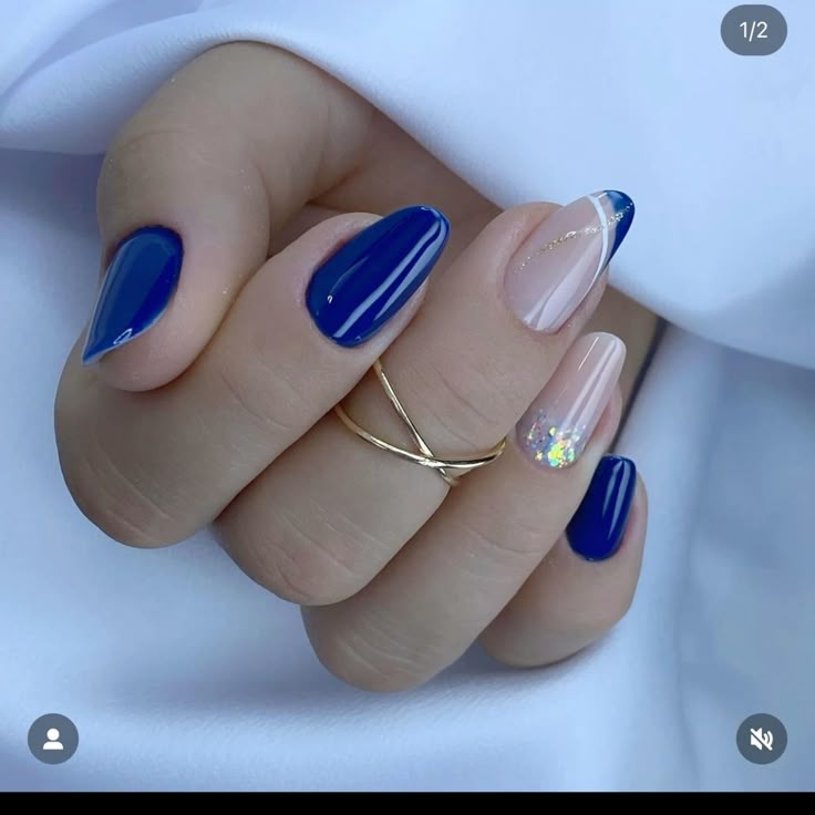 unhas decoradas azul bebê