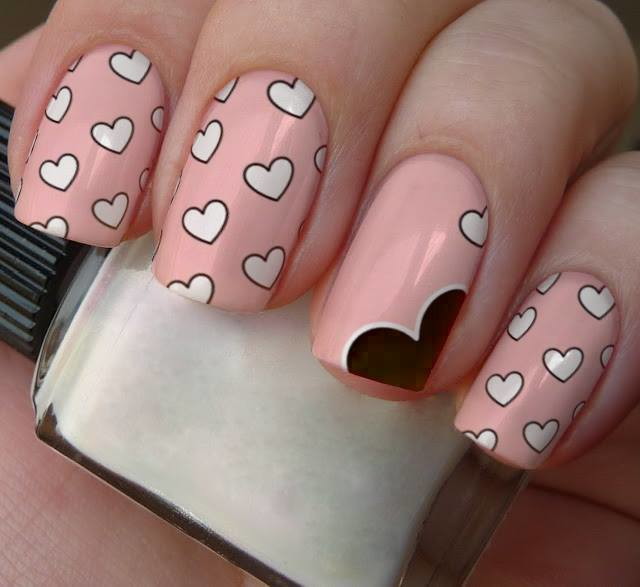 unhas decoradas dia dos namorados