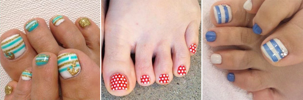 unhas decoradas do pé