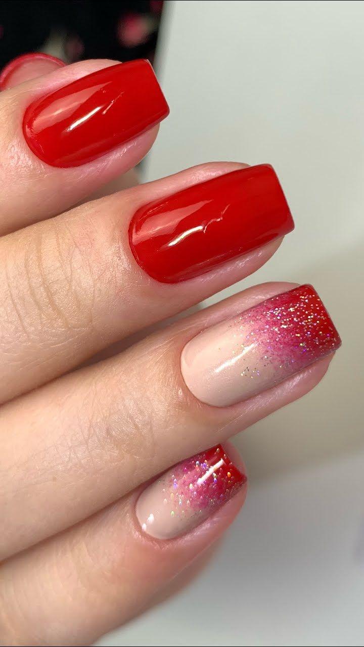 unhas vermelhas minimalistas