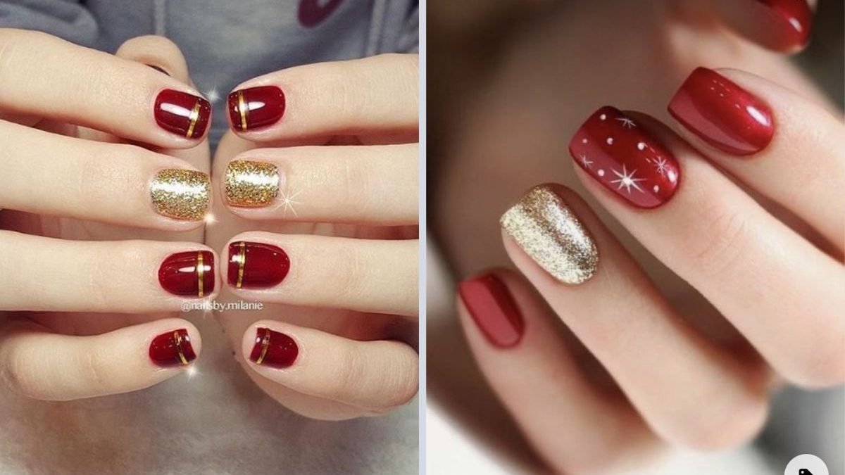 Unhas Decoradas Vermelho e Dourado: Tutoriais Simples para Fazer em Casa