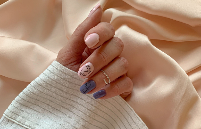 unhas pintadas sem decoração