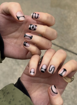 unhas pretas amêndoa