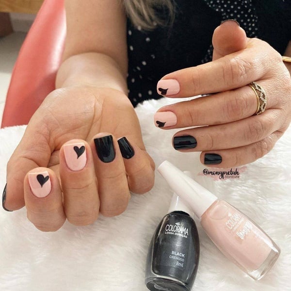 Unhas pretas decoradas para ocasiões especiais