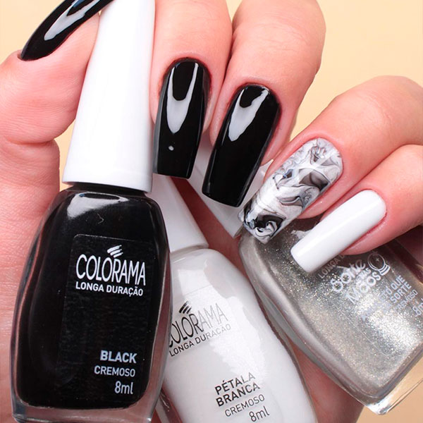 5 Tutoriais de Unhas Preto e Branco para Iniciantes