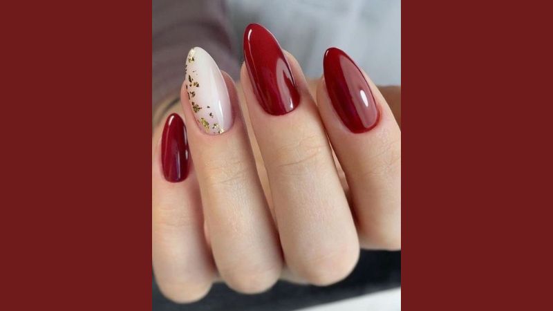 unhas vermelhas com filha unica