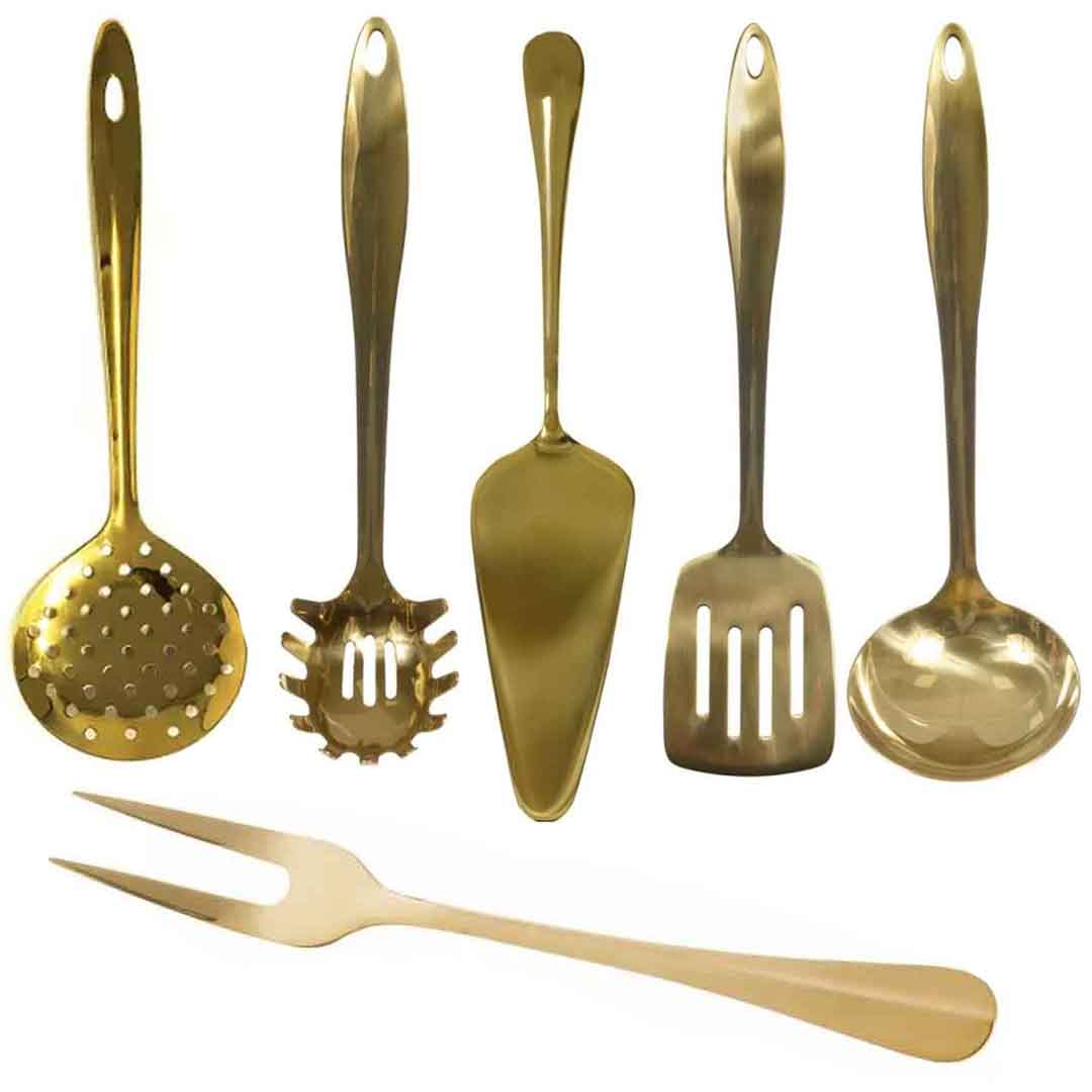 kit faqueiro dourado 24 peças para mesa de jantar
