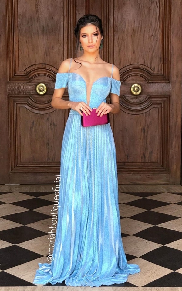 Vestido de Festa Longo Azul Serenity Luli