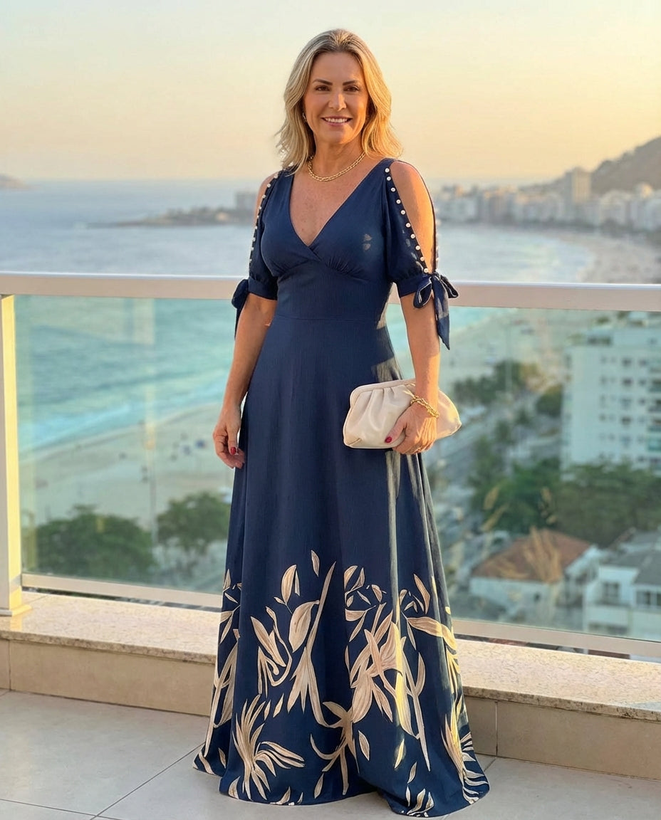 vestido longo com fenda