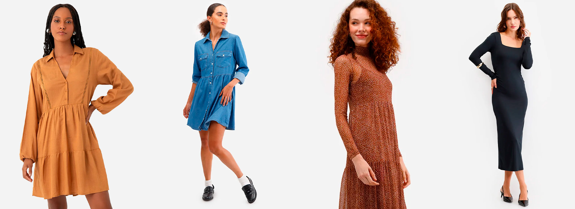 vestido manga longa modelos 2026