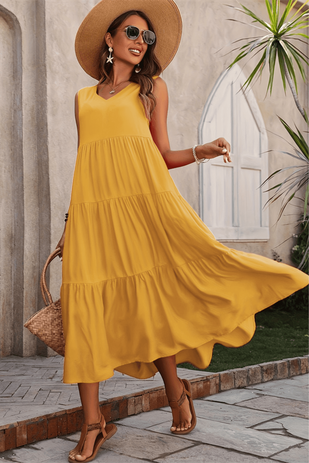 Vestido midi soltinho de verão