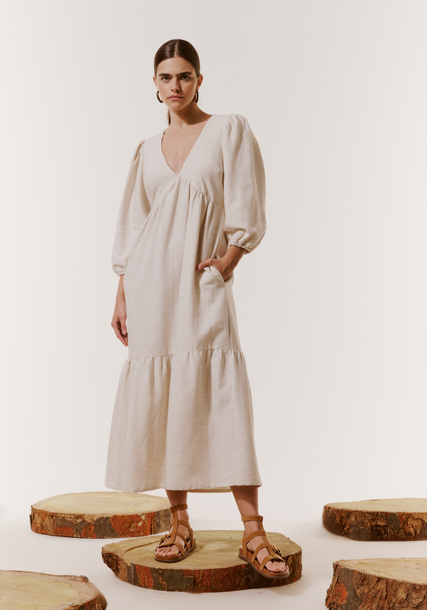 Vestido midi soltinho branco