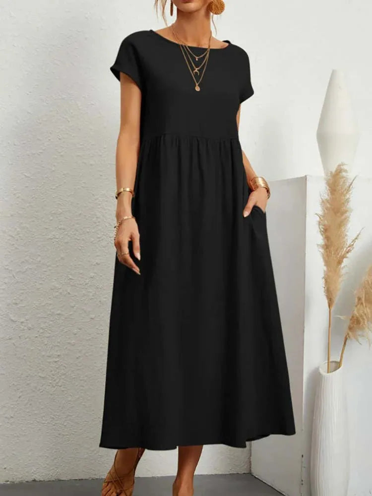 Vestido midi soltinho preto