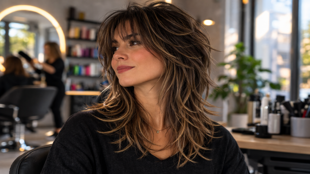 Wolf cut para cabelos grossos