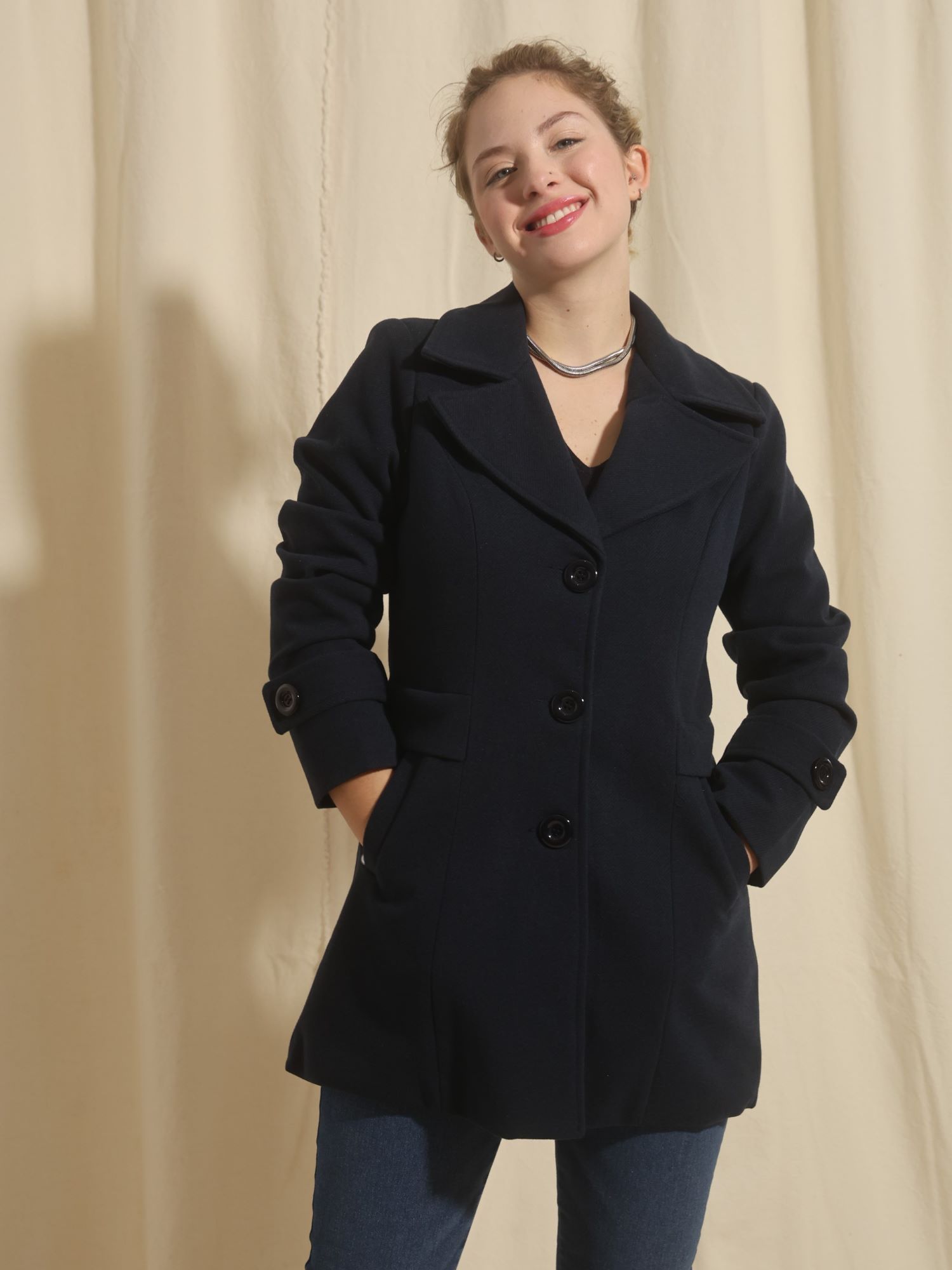 casaco de lã batida feminino moderno