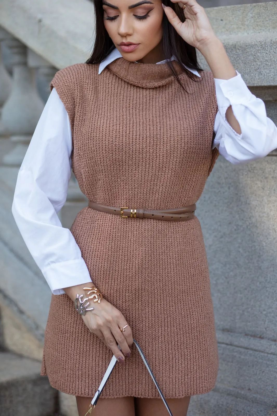colete de tricot feminino