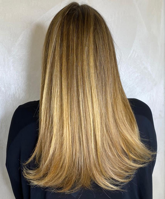 butterfly cut cabelo liso