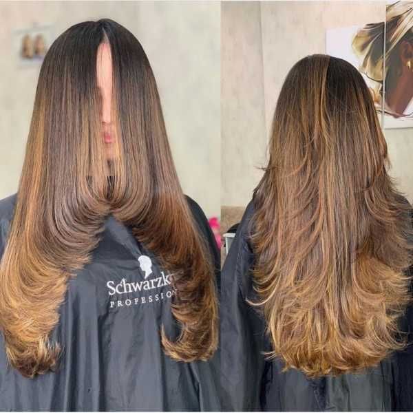 corte reto cabelo longo liso