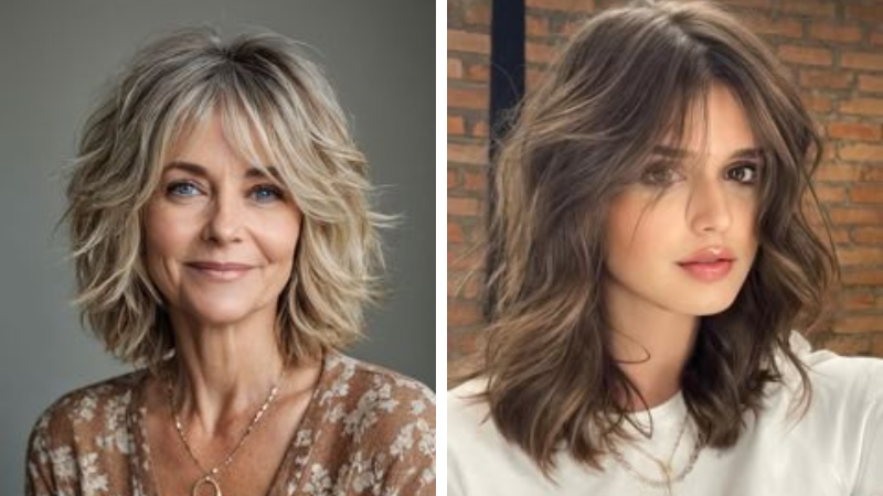corte em camadas cabelo médio