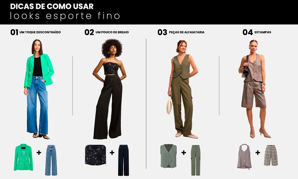 looks esporte fino feminino 2026