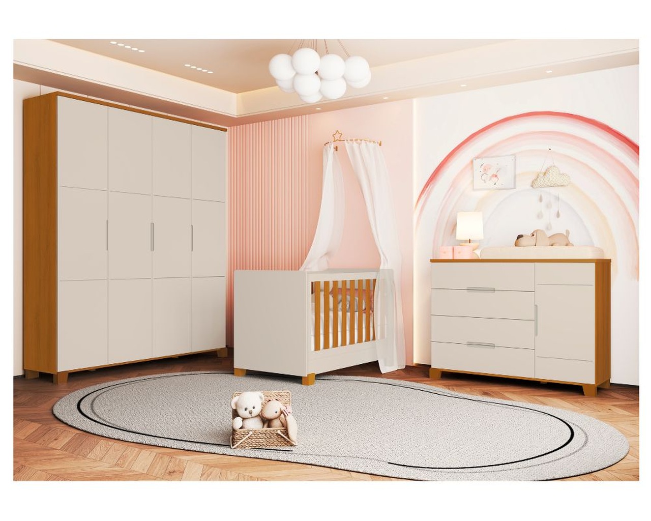 quarto de bebê minimalista feminino
