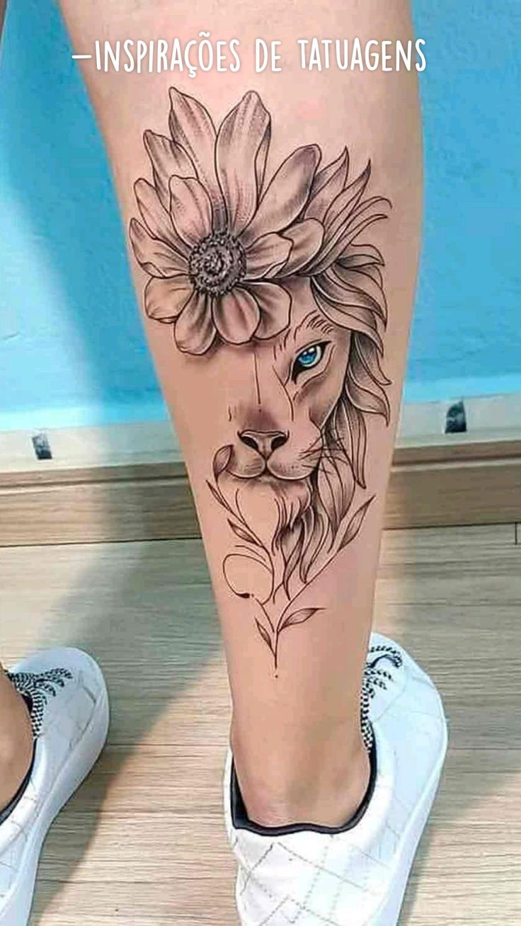 tatuagem panturrilha delicada feminina
