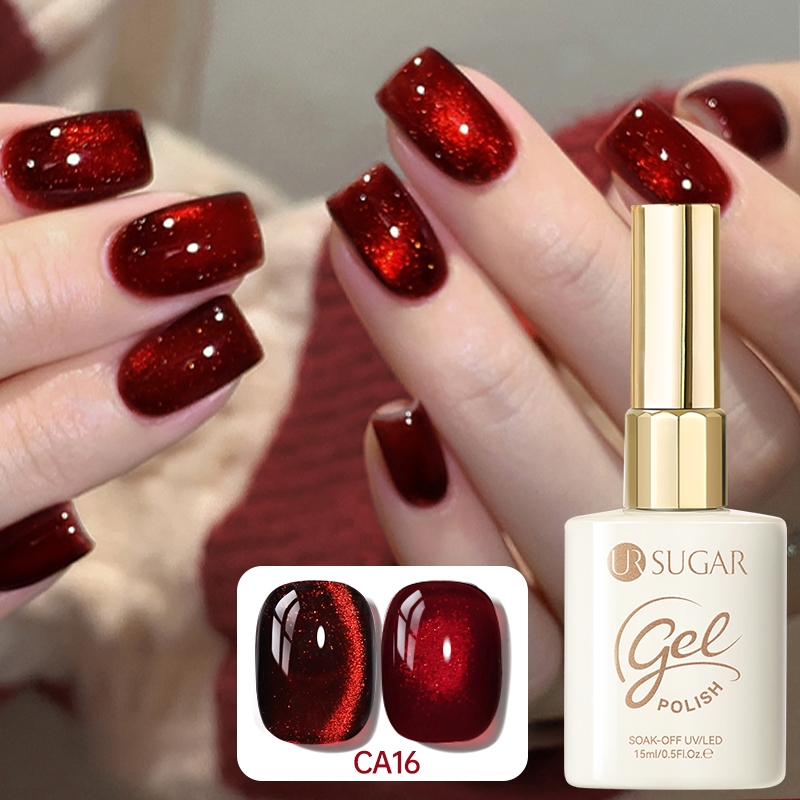 unhas em gel vermelhas amendoado