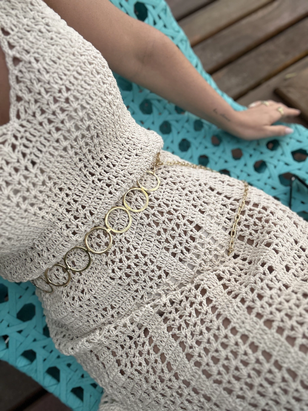 vestido de crochê curto